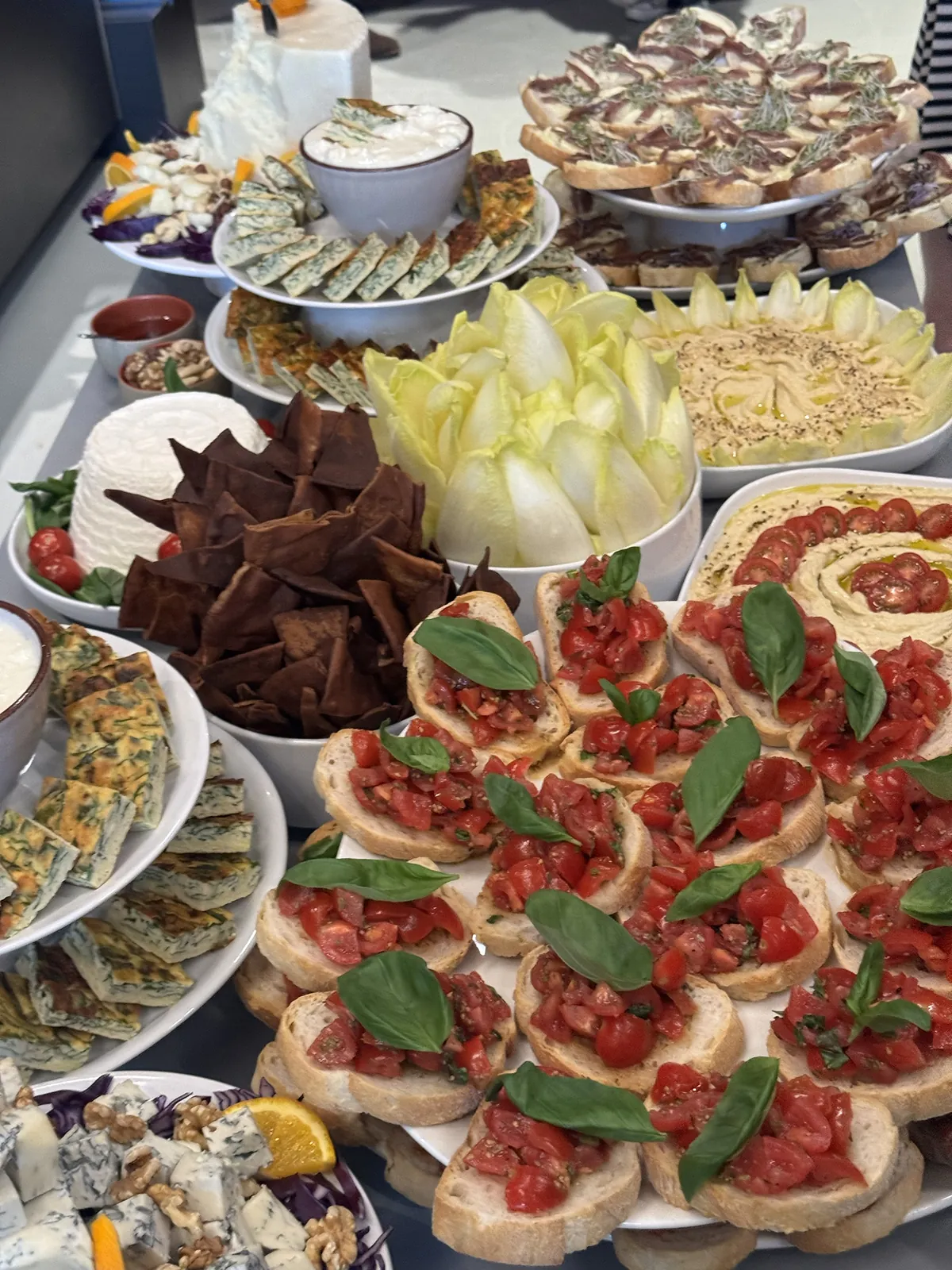 Bruschetta, frittata and hummus, House of Catering